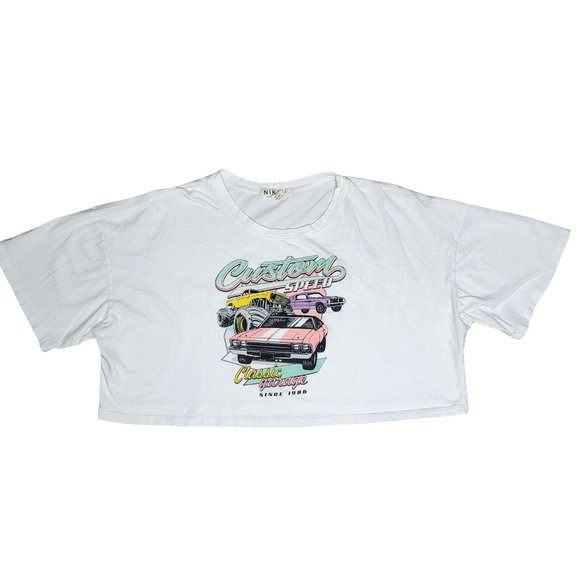 Nikxie Los Angeles custom classic car racing crop top tee shirt since 1986 XXL - Picture 1 of 4
